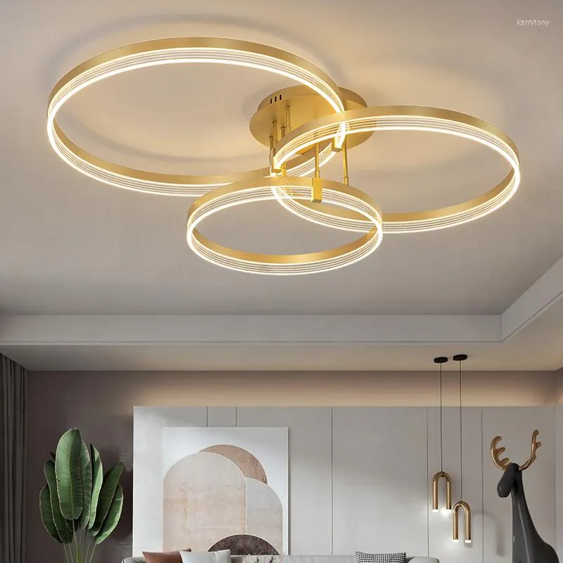 Lustres anneau rond plafonniers éclairage pour salon chambre décor à la maison lumière principale suspension lampe suspendue lumières Led