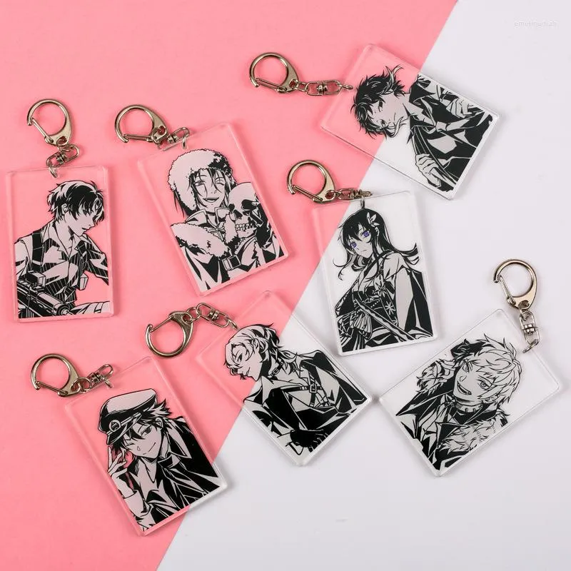 Keychains Keychain Woman Anime Key Chain Men Bungo zwerfhonden hanger Keyring unisex elegante houder acryl sieraden mori ogai llaveros