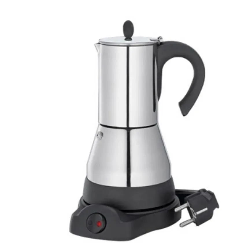 Ensemble de 6 tasses à café, cafetière électrique Geyser Moka, Machine à café, expresso, percolateur, cuisinière en acier inoxydable 284O