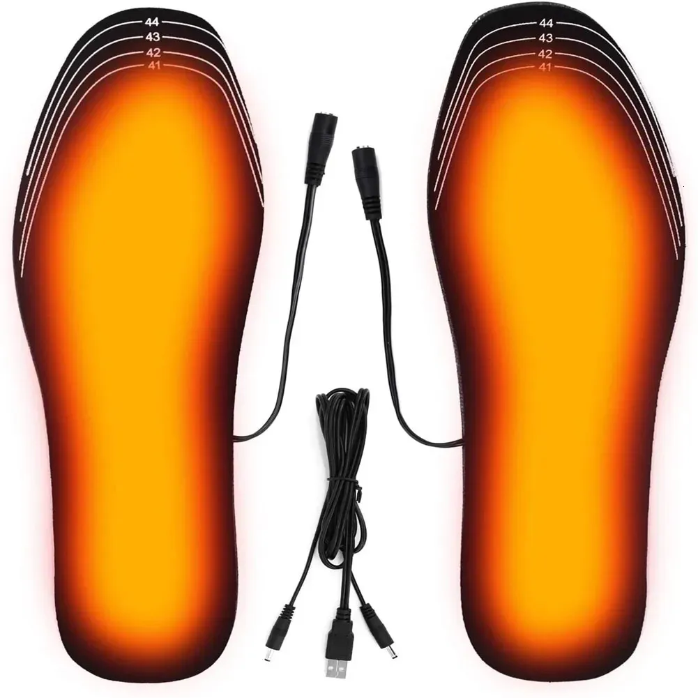 USB Heated Shoe Insoles Electric Foot Warming Pad Feet Warmer Sock Pad Mat Winter Outdoor Sports Heating Insole Winter Warm 231129