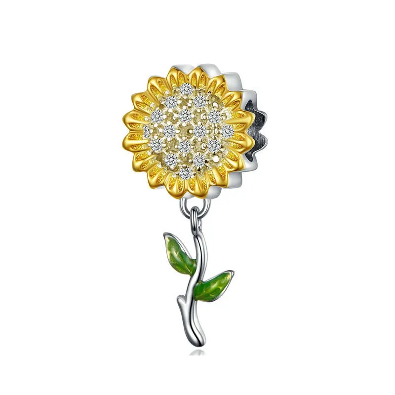 925 Sterling Silver Dangle Charm Women Beads High Quality Jewelry Gift Wholesale Tortoise Sunflower Dumbbell Dangle Bead Fit Pandora Bracelet DIY
