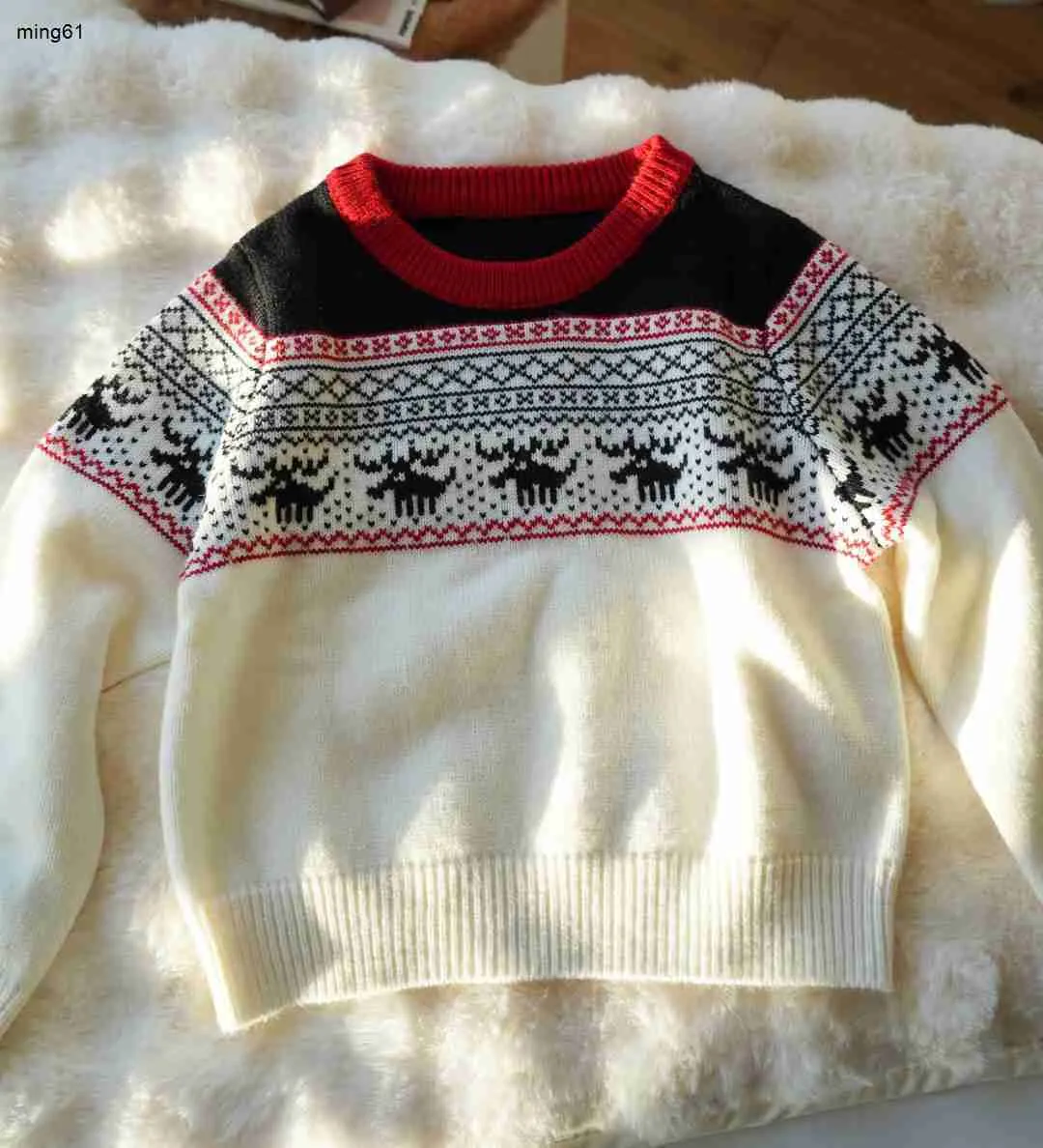 Maglione da bambino di marca Felpa con cappuccio da ragazzo jacquard Elk Taglia 100-160 abiti firmati per bambini Pullover da bambino con motivo multistrato Nov25