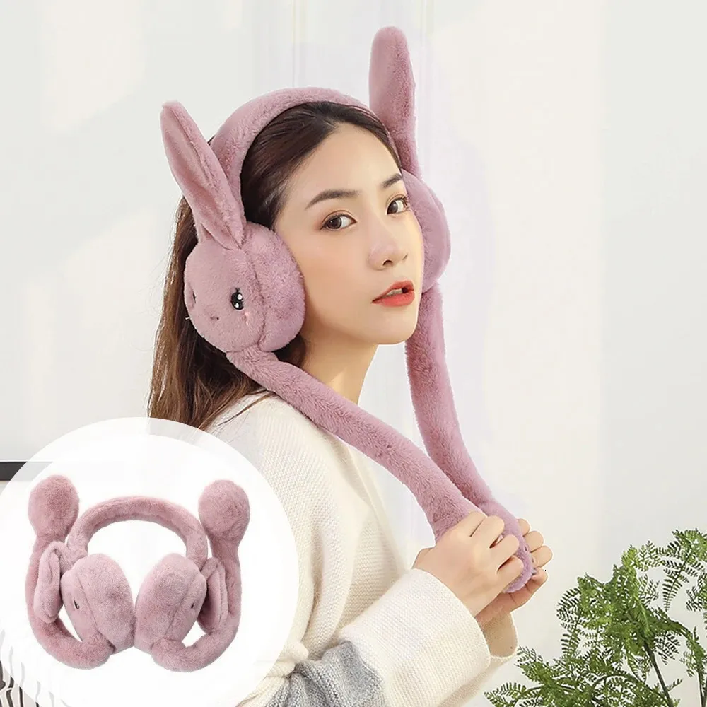 Ear Muffs 1st Lady Fluffy Autumn and Winter Earmuffs Cute Warm Move Air Bag Rabbit Ears Cold Soft Daily Wear 231130