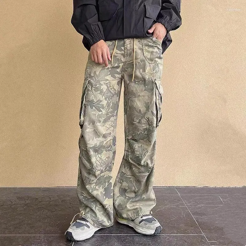 Jeans voor heren 2023 Y2K Mode zijzakken Camouflage Baggy Cargobroek Herenkleding Wijde pijpen Dames Katoenen lange broek Pantaloni Uomo