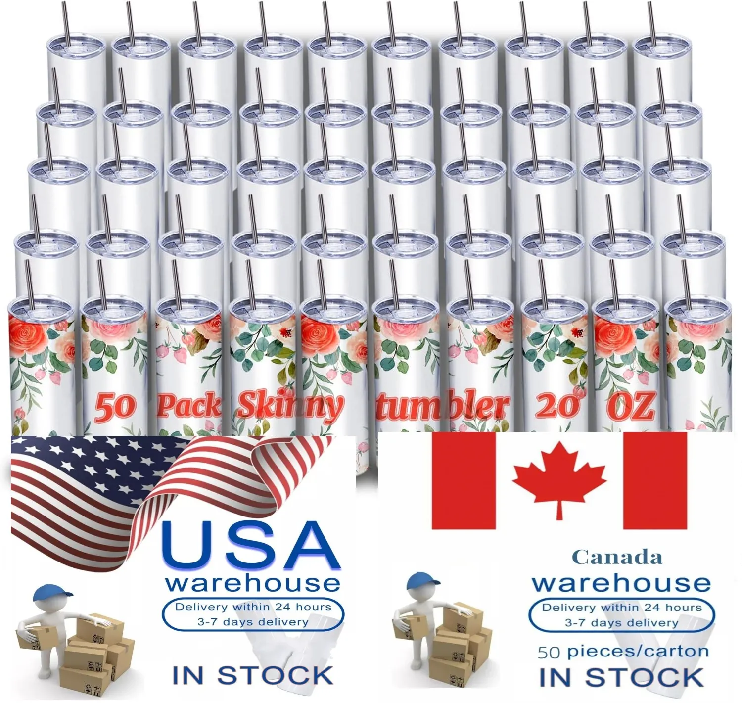 New US CA Stock 20 onças de aço inoxidável tumbler sublimação impressão em branco caneca de cerveja branca garrafa de água ao ar livre camping copo isolado a vácuo bebendo tumblers tt0313