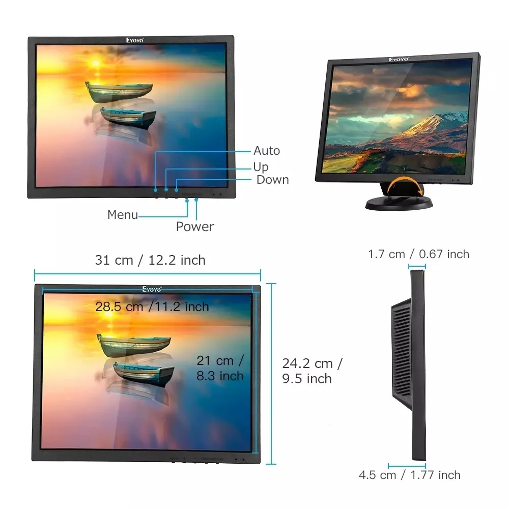 Pantalla LED EYOYO EM14A 14 Pulgadas 4 3 TFT BNC PC Monitor