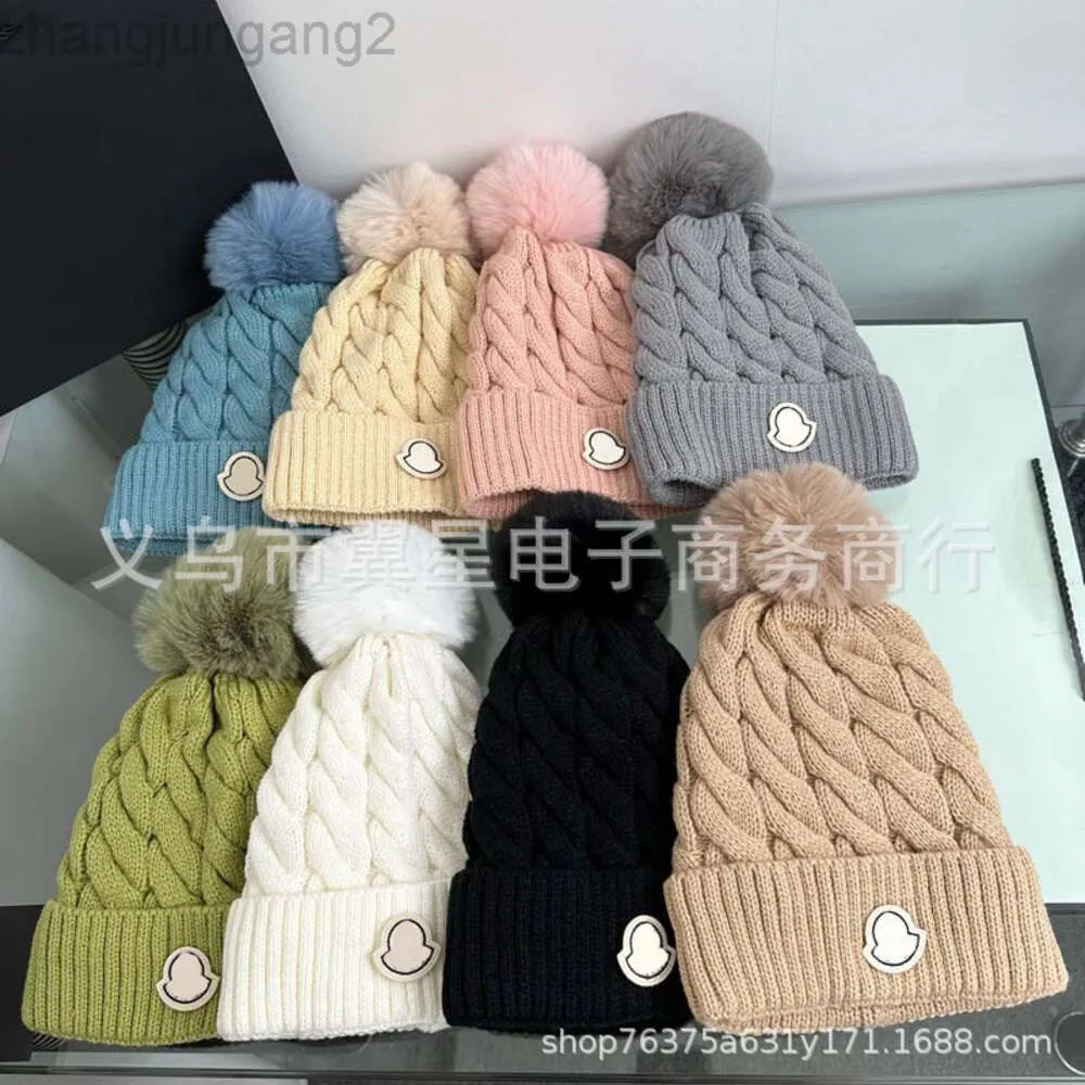 Designer Monclears Beanie Monclair Ny stekt degvridningar Sticked Hat Childrens Meng Family Autumn and Winter Korean Edition Söt Lady Warm and Cold Proof Sticked Ha