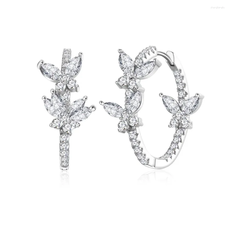 Kolczyki na stadnina 2023 Butterfly Full Diamentowe słuchawki S925 Silver Ear Studs European and American Fashion Light Luksusowy projekt niszowy