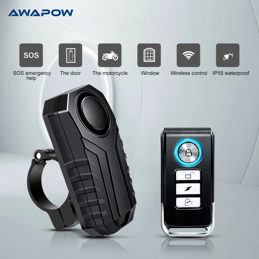 Awapow Anti Theft Bicycle Motion Alarm Outdoor With 113dB