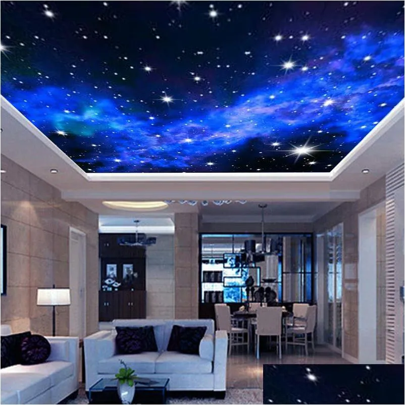 Bakgrundsbilder Interiörstak 3d Milky Way Stars Wall Ering Custom P O Mural Wallpaper vardagsrum sovrummet SOFA BAKGRUND DROPLEVNING DH6YD