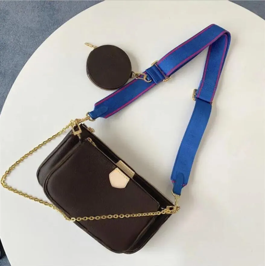 Designer bag Felicie Pochette Chains Shoulder Bags Fashion Retail Leather Lady Clutch Crossbody Handbags Women chain mini wallet 3-piece set no box