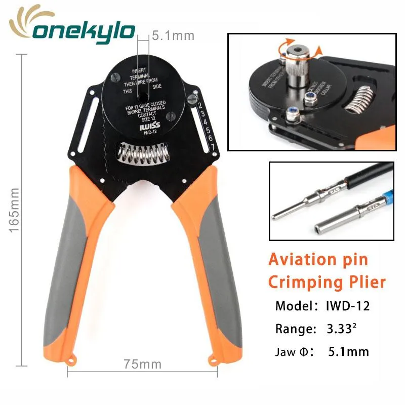 Tournevis IWD12/16/20 Kit d'outils de sertissage de câblage automobile pour les bornes à baril fermé ouvert Deutsch Mini connecteurs d'outils à main sertisseur