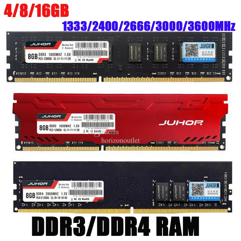 Ahorra a lo Grande en Compras al por Mayor de Memoria RAM JUHOR DDR3 8G 4G 1866MHz 1600MHz DDR4 16G 2666 3000 32000MHz Memorias De Escritorio Udimm
