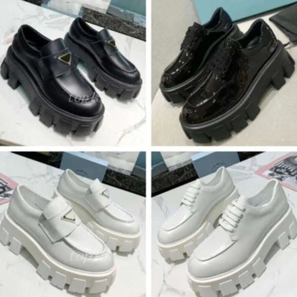 Chaussures de designer Hommes Femmes Casual Monolith Logo Chaussures en cuir noir Augmenter la plate-forme Baskets Cloudbust Classic Patent Matte Mocassins Formateurs 35-41
