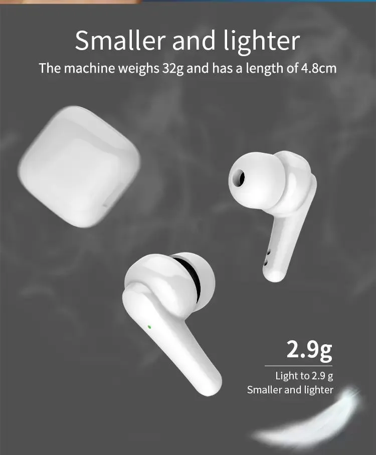 True Stereo Headset LED Power Display Sport Trådlösa hörlurar IPX5 Vattentät Bluetooth Earbjudningar In-Ear Tws Hörlurar