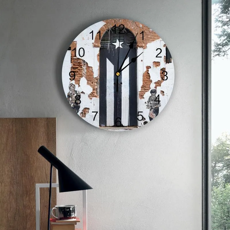 Relojes De Pared Puerto Rico Puerta De Madera Pintura Al leo