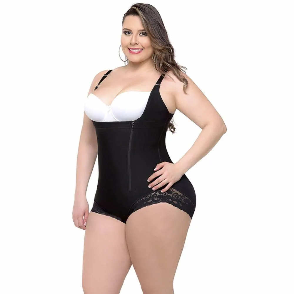 Kvinnor Shapers Plus Size Body Shaper underkläder Kvinnor Midja Trainer Korsetter Dragkedja Magen Kontroll Butt Lifter Shapewear Bodysuit Drop de Dhjur