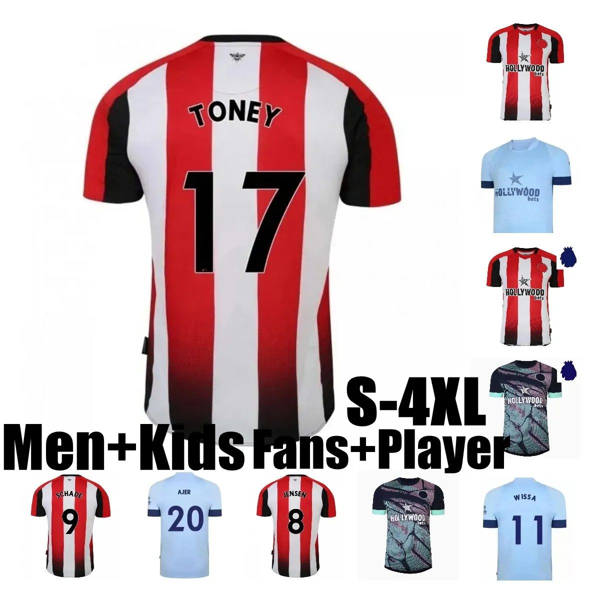 23 24 Brentfords Futbol Forması Toney Mbeumo Janelt 2023 2024 Futbol Gömlekleri Evde 3. Hickey Henry Jensen Schade Camisetas de Futbol Erkek Çocuk Kitleri XXXL XXXXL Top