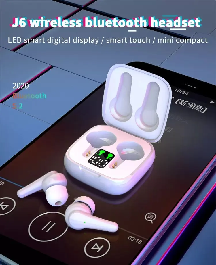 IPX5 Waterproof Tws Bluetooth 5.1 Earphones With LED Power Display