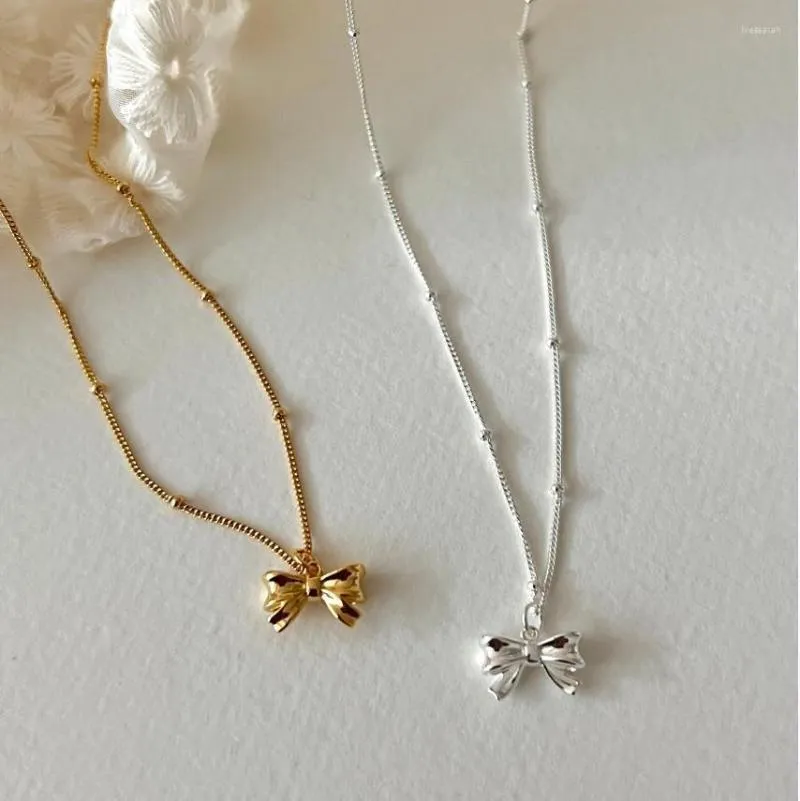 Цепочки подлинная 925 серебряная серебряная сея для женщин милые бусины бабочки ожерелья женские свадебные вечеринки изысканные ювелирные украшения