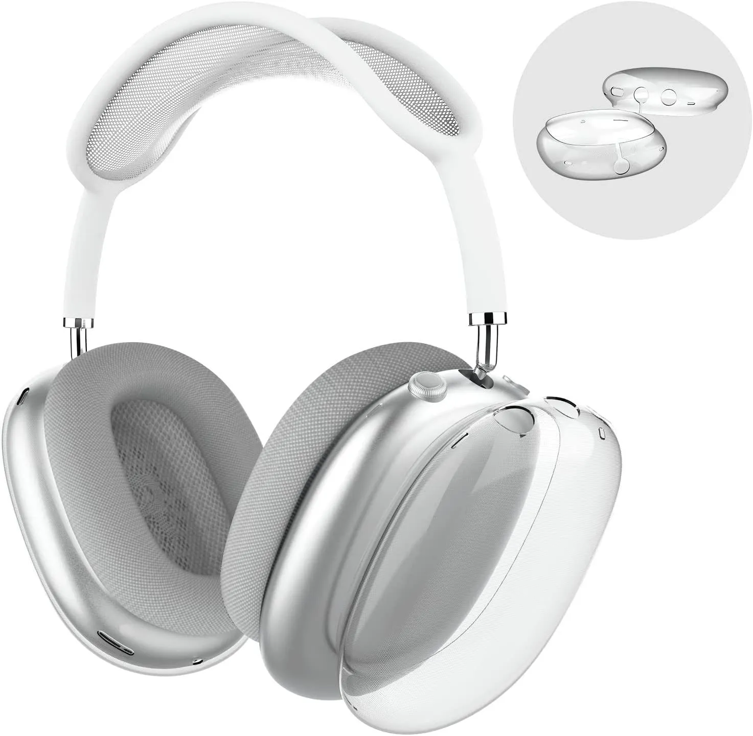 Für Airpods Max Kopfhörer-Kissen, Zubehör, solides Silikon, hoch individuell, wasserdicht, schützende Kopfhörer-Reisetasche aus Kunststoff