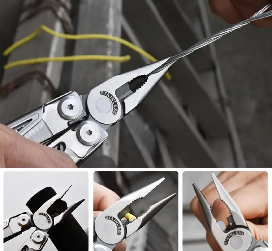 أدوات التقليم Daicamping DL12 18 في 1 Camping Multitools Clip Multi Pliers متعدد الوظائف 7CR17MOV سكين قابل للطي 230609