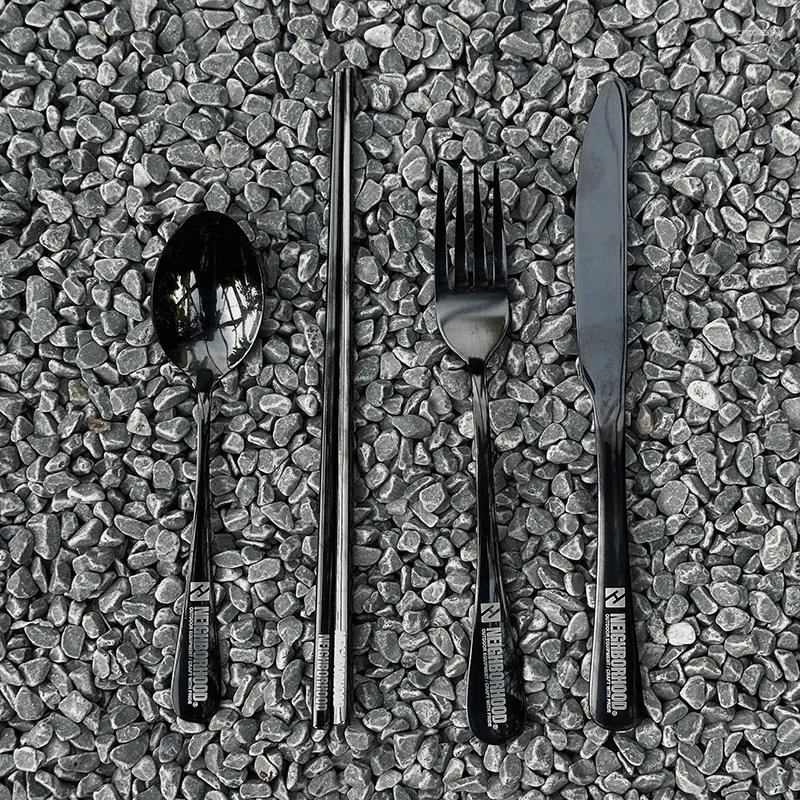 Наборы столовой посуды Neighborhood NBHD, ложка, посуда, палочки для еды, утолщенный домашний уличный портативный нож для стейка из нержавеющей стали 304