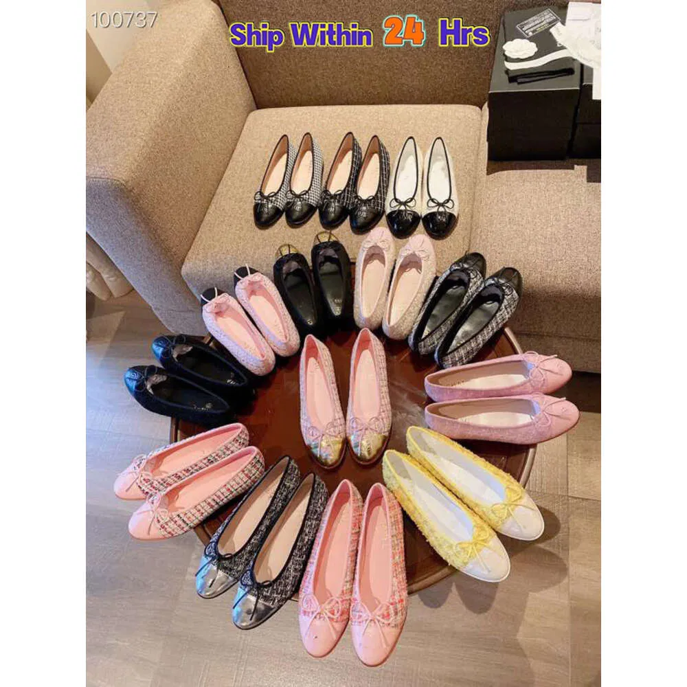 baletowe buty buty Paris luksus designer buty chanelshoes kobiety wiosna pikowana oryginalna skórzana poślizg na baleglarce luksusowe okrągłe palce sukienki damskie sukienki