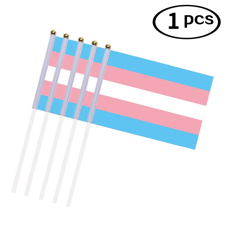 14X21cm Rainbow Flag with Flagpole Rainbow Gay Lesbian Homosexual Bisexual Pansexuality Transgender LGBT Pride U0428