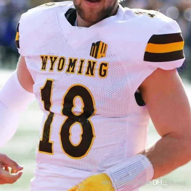 Custom Wyoming Football Jersey College 88 Garrett Crall 17 Josh Allen 6