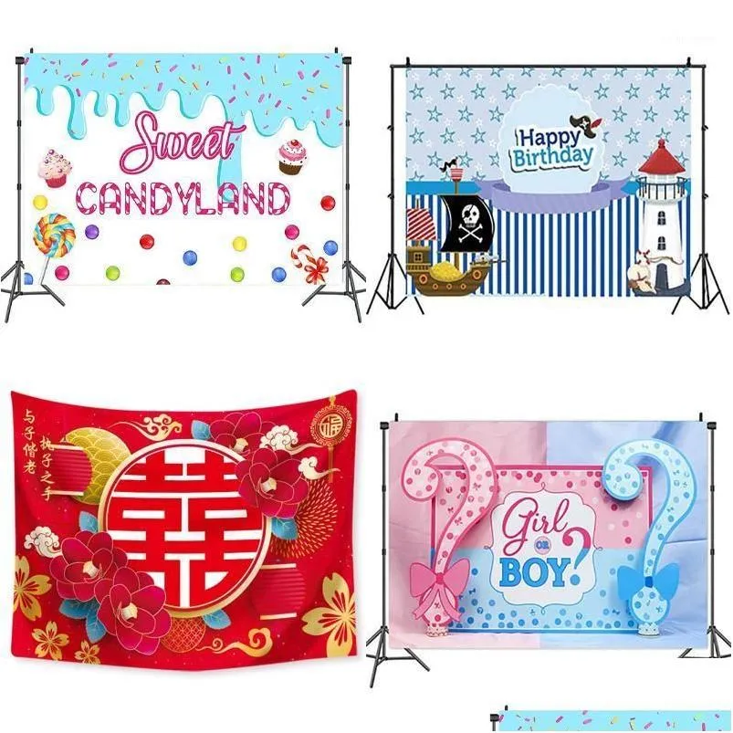 Decoração de festa 1 pc / conjunto cor fundo de aniversário chá de bebê pogal suprimentos de casamento drop entrega casa jardim evento festivo dhfyq