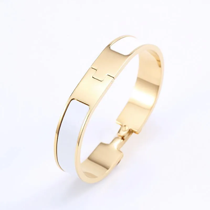 black bracelet chain bracelets nail gold bangle with box rose gold silver plated 12mm width Multiple colors thick gold bangles designer jewelry luxury cuff for man