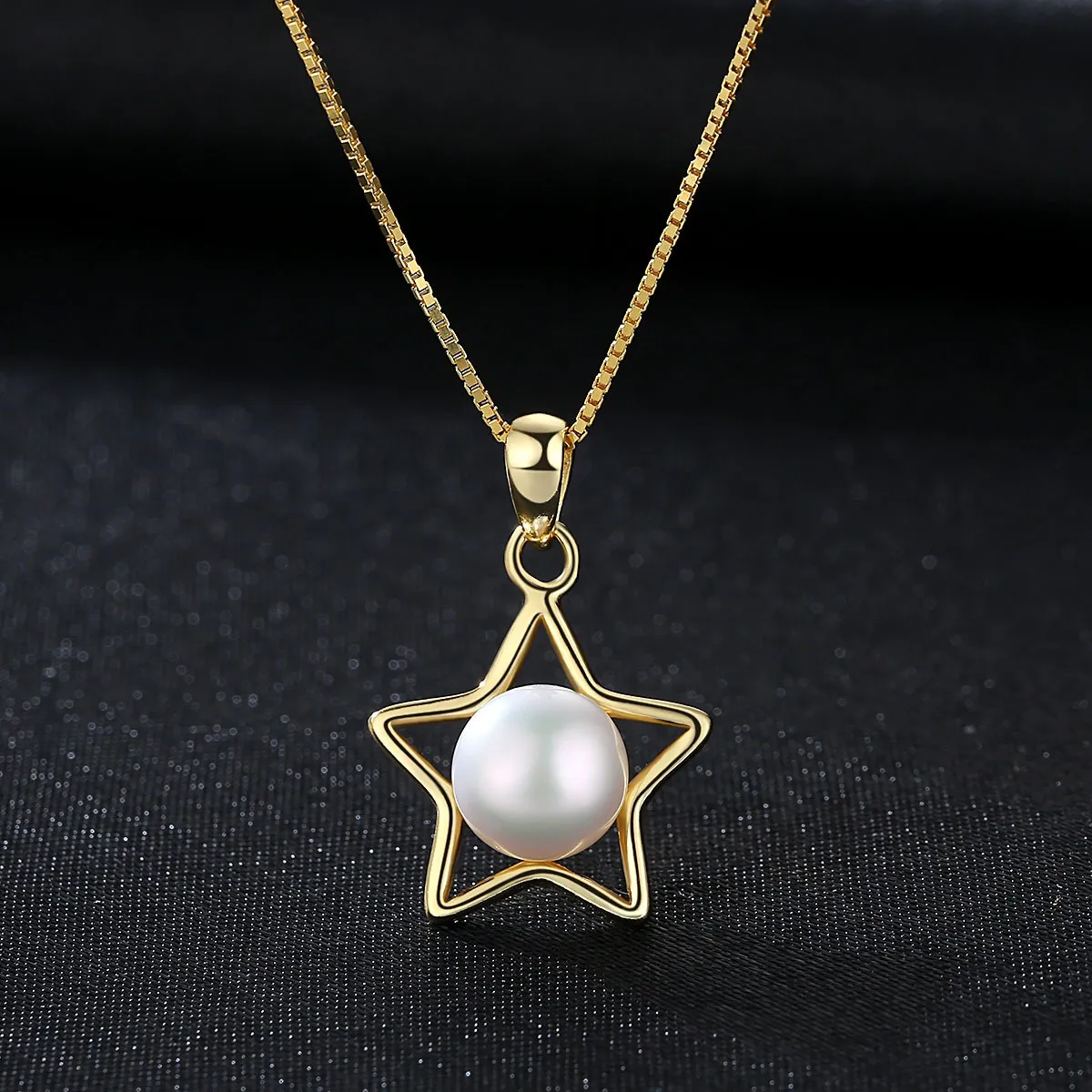 Designer Star Collier Pendentif Perle D'eau Douce Femmes Mode Marque De Luxe Placage Or 18 Carats S925 Collier En Argent Charme Femme Boîte Chaîne Collier Chaîne Bijoux Cadeau