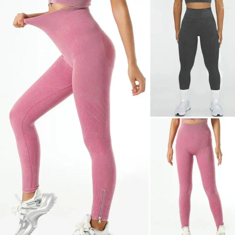 Aktiva byxor Skinny Sweatpants Hög midja mage Kontroll Yoga Butt-lyftad komprimering för kvinnor mjuka andningsbara elastiska sporter