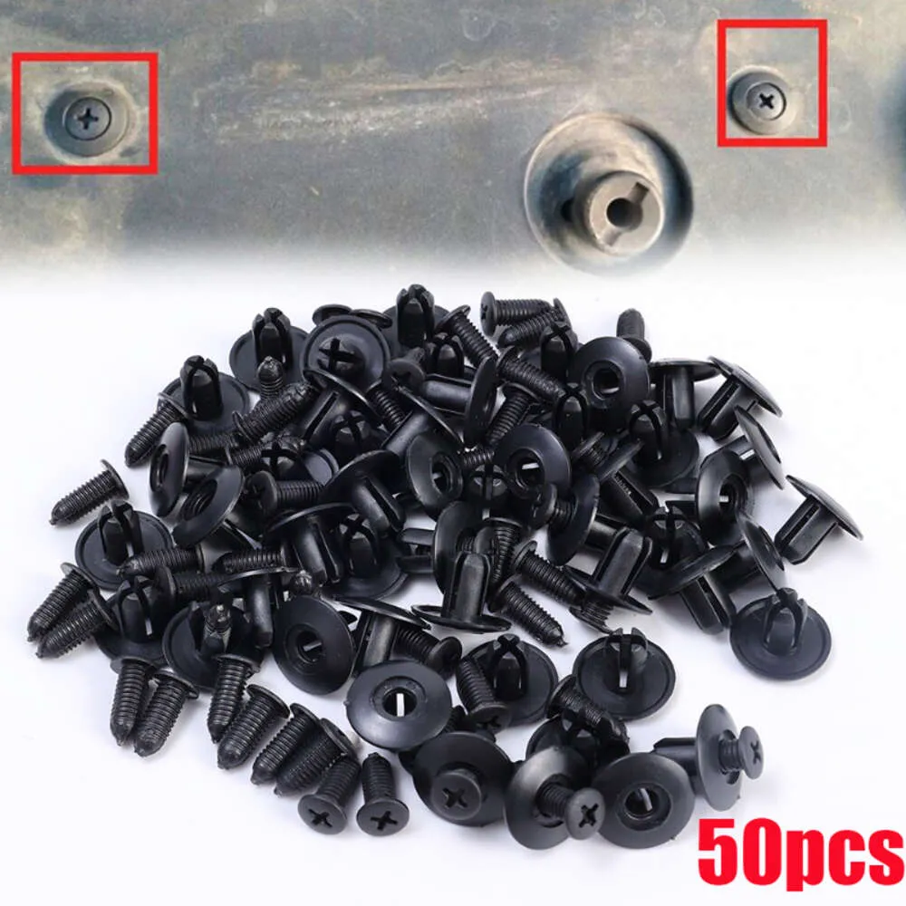 Mise à niveau mise à niveau 8mm pare-chocs de voiture garde-boue trou Rivets attaches vis universelle voiture attaches Clips punaises Auto intérieur accessoires 50pcs