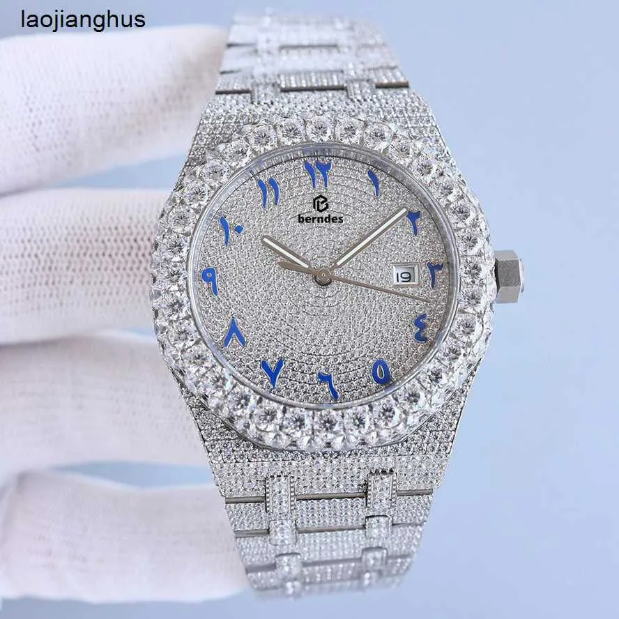 Rolaxs Relógio Suíço Relógios Automáticos Relógio Mens Diamante Top Designer Automático Mecânico 1200 Strass Mosaico Deslumbrante Função Super Luminosa Waterpr