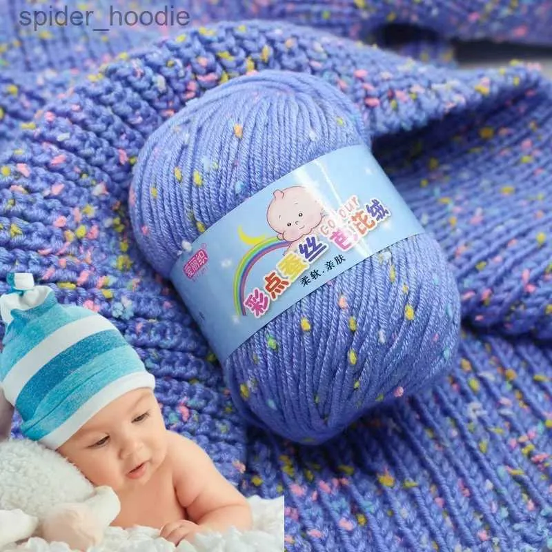Yarn 50g/pc Baby Cashmere Cotton Dot Yarn Soft Warm La For Hand Knitting And Crochet Cloth L231130
