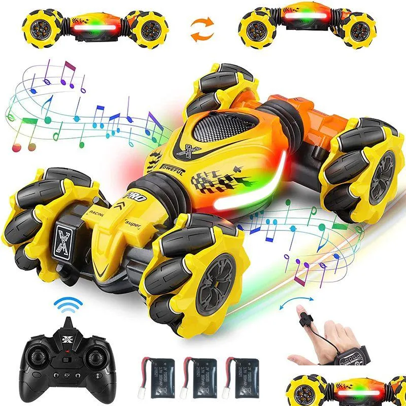 RC Robot 2023 EST 4WD Stunt Car 24g Radio Remote Control Watch Gest Sensor Rotation Gift Electronic Toy for Kids Boy 230325 Drop de DH3PR