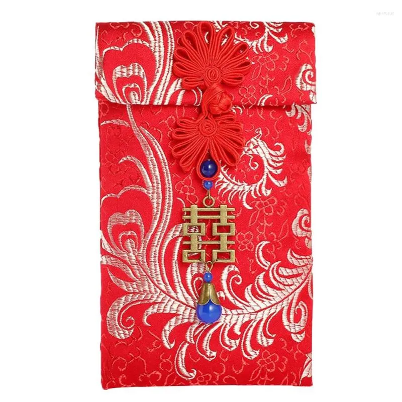 Present Wrap 2023 Bag Chinese Year Lucky Money Pocket Thicked Tassel Wedding Birthday Röda kuvert Spring Festival Brocade