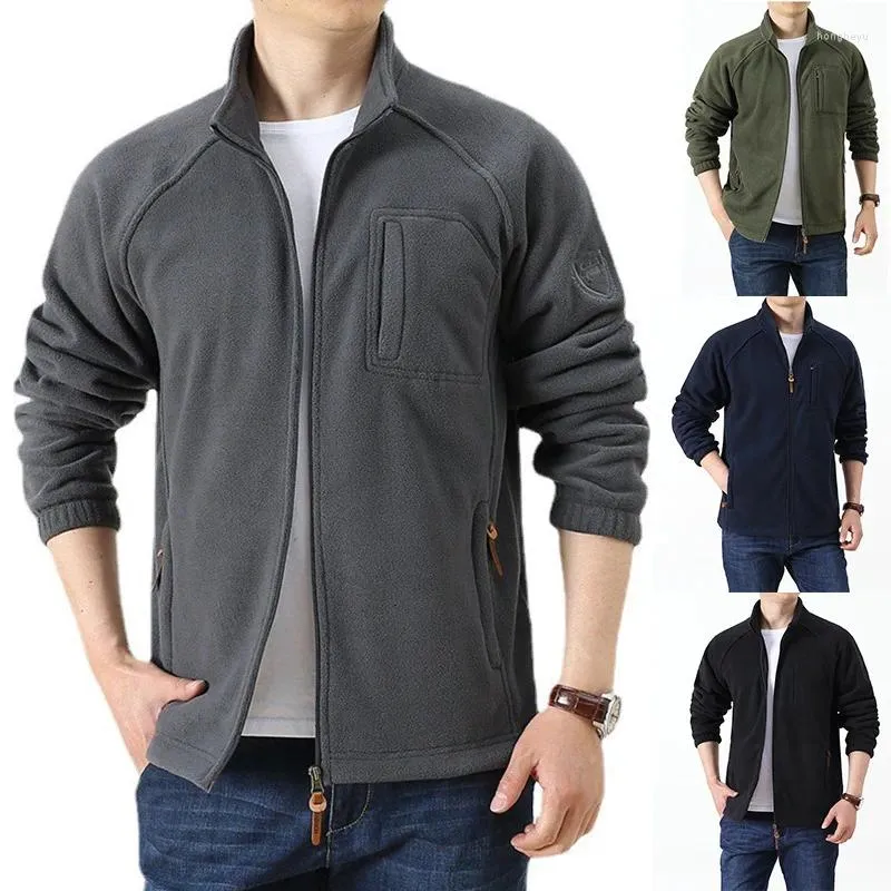 Men's Hoodies Autumn And Winter Fleece Standing Collar Grab Guard Outdoor Sports Jacket Europe America