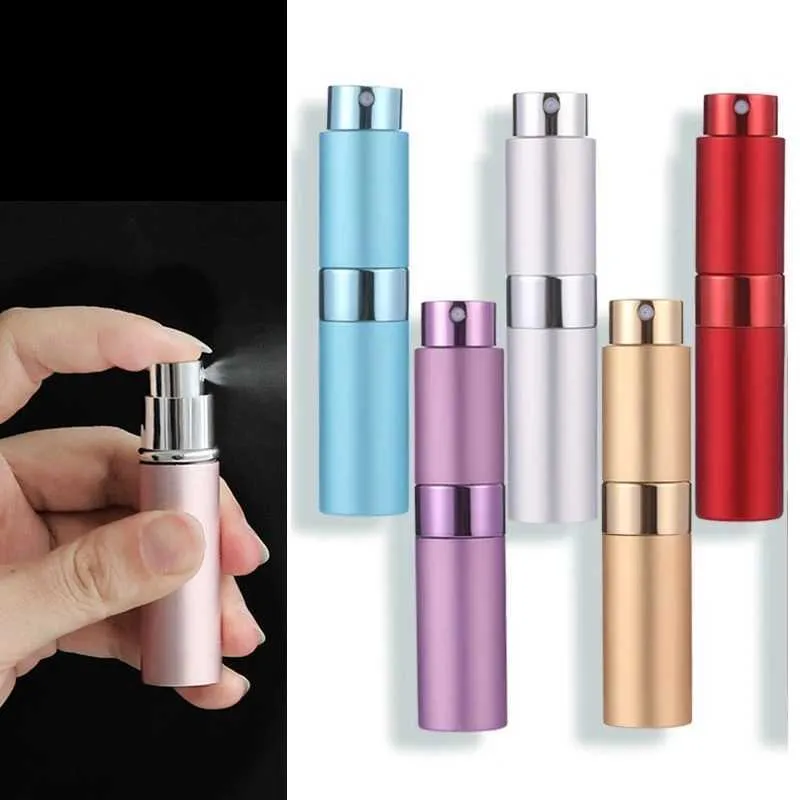 8 ml metalen aluminium parfumflesje cosmetische spray draagbare lege reis-subfles voering glazen hervulbare flessen