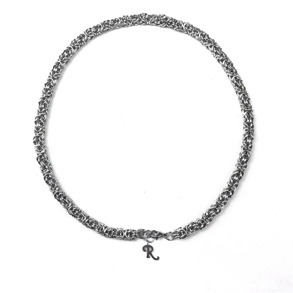 RAF Handmade Chain R Letter Silver Titanium Steel Necklace Bracelet Tide Brand Men And Women Fashion Hip-Hop All-Match Jewelry273N