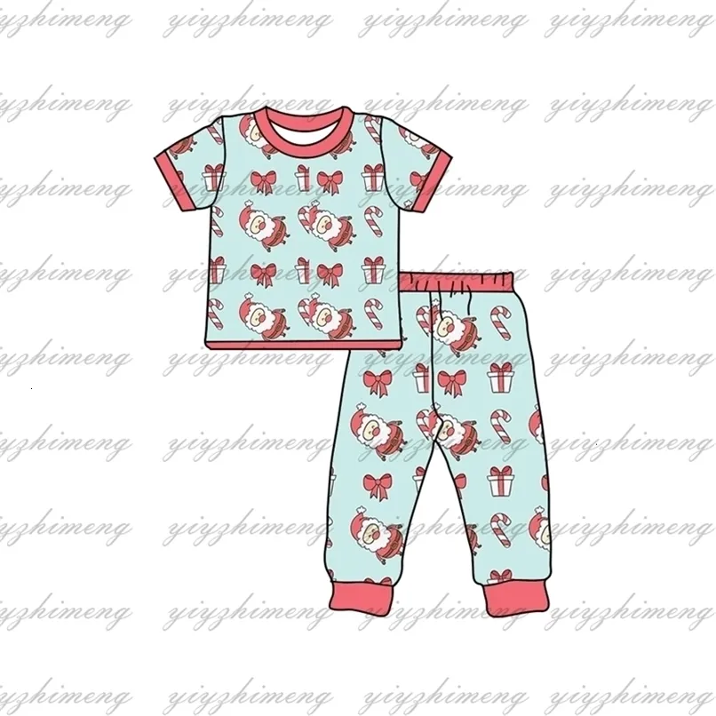 Kläder sätter vinter julpojkar och flickor pyjamas jultomten kort ärm set baby pyjamas outfits grossist 231129