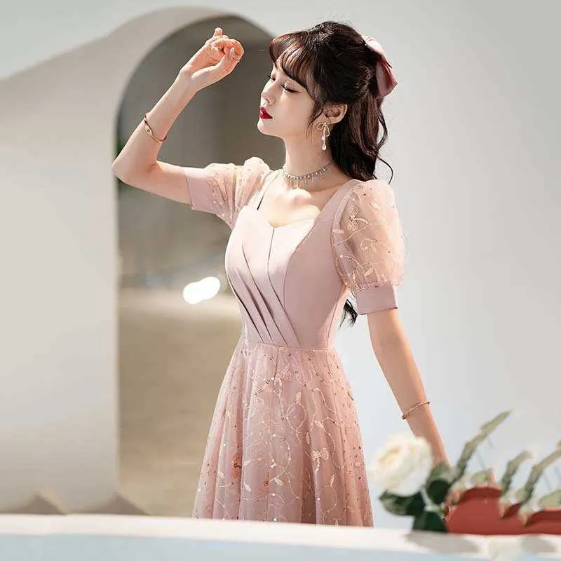 Party Dresses Pink Evening Dresses for Women 2023 Summer Engagement Banquet Elegance Can Be Weared in Small Dresses and Dresses