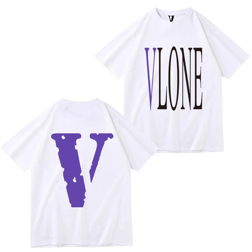 Vlone Tシャツ夏のメンズ女性デザイナーTシャツルーズティーファッションブランドトップマンSカジュアルVLONESシャツLuxurys Streetショートパンツスリーブ服Tシャツ