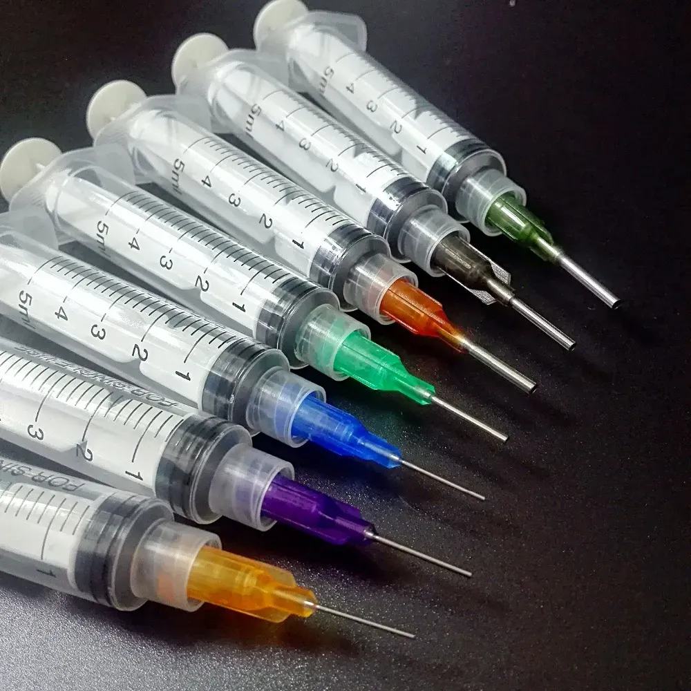 30pcs 5ml Industrial Syringes with plastic Mixed size Blunt Tip Fill Dispensing Needle :14G,15G,16G,18G,19G,20G,21G,22G,23G,25G BJ