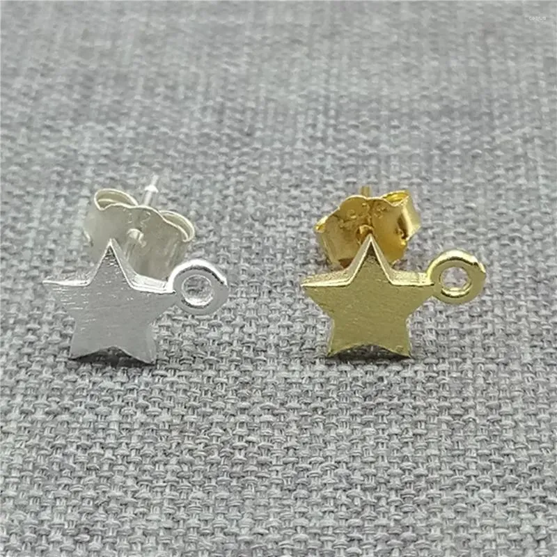 Boucles d'oreilles à tige en argent Sterling 925, 4 pièces, en forme d'étoile mate, avec anneau de saut fermé, pour bijoux célestes