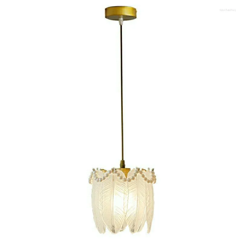 Lampes suspendues Moderne Applique Murale Lampe De Chevet Plume Luminaire Feuille Led Verre Chambre Salon Décor À La Maison Éclairage Intérieur Bar