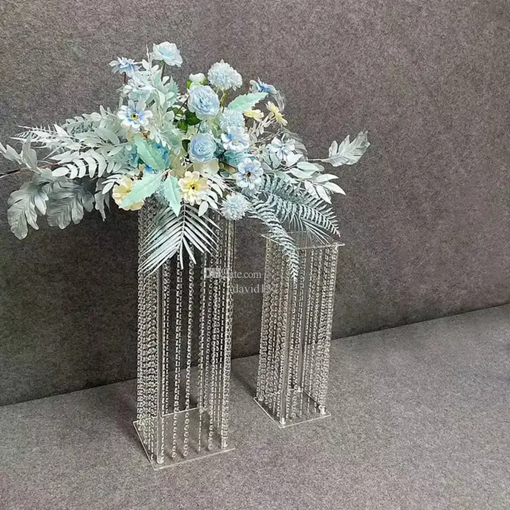 32-Inch Tall Clear Acrylic Display Box Pedestal - Centerpiece Riser For Weddings, Parties, Home Decor