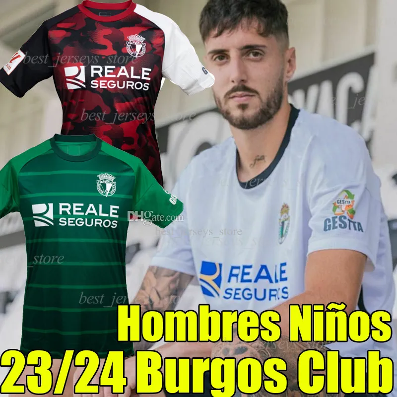 23/24 Burgos Bermejo Gaspar Soccer Jerseys 2023 2024 CF Artola P.Valcarce Mumoz Home Away 3rd Men Kids Sock Pełne zestawy koszule piłkarskie krótkie mundury